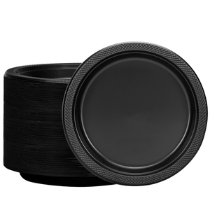 *BUY BULK* Hanna K. Signature 10" Black Plastic Plates