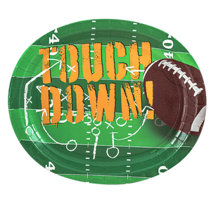 Touch-Down Sports Oval 12" X 10" Paper Plates:10CT