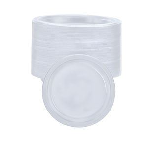 *BUY BULK * Hanna K. Signature Clear Heavyweight Plastic Plates 7"
