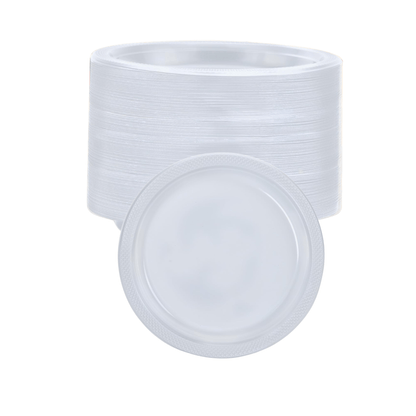 *BUY BULK * Hanna K. Signature Clear Heavyweight Plastic Plates 7"