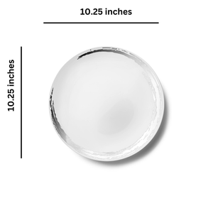 Whisk Collection 10.25" White & Silver Plastic Dinner Plates