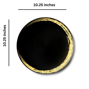 Whisk Collection 10.25" Black & Gold Plastic Dinner Plates