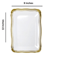 Aristocrat Collection 13” x 9” White & Gold Rectangle Serving Trays