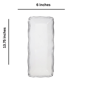 Aristocrat Collection 13.75" x6" White & Silver Narrow Serving Trays