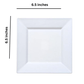 White Square Plastic Dinner Plates 6.5"