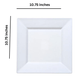 White Square Plastic Dinner Plates 10.75"