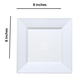 White Square Plastic Dinner Plates 8"