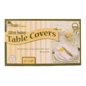 Plastic House Clear Ultra Heavy Duty Table Covers: Size- 66"x180"