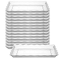 12" x 18" Clear Plastic Rectangular Serving Tray – Sleek, Durable, Disposable