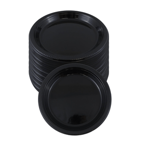 *BUY BULK* Hanna K. Signature 7" Black Plastic Plates