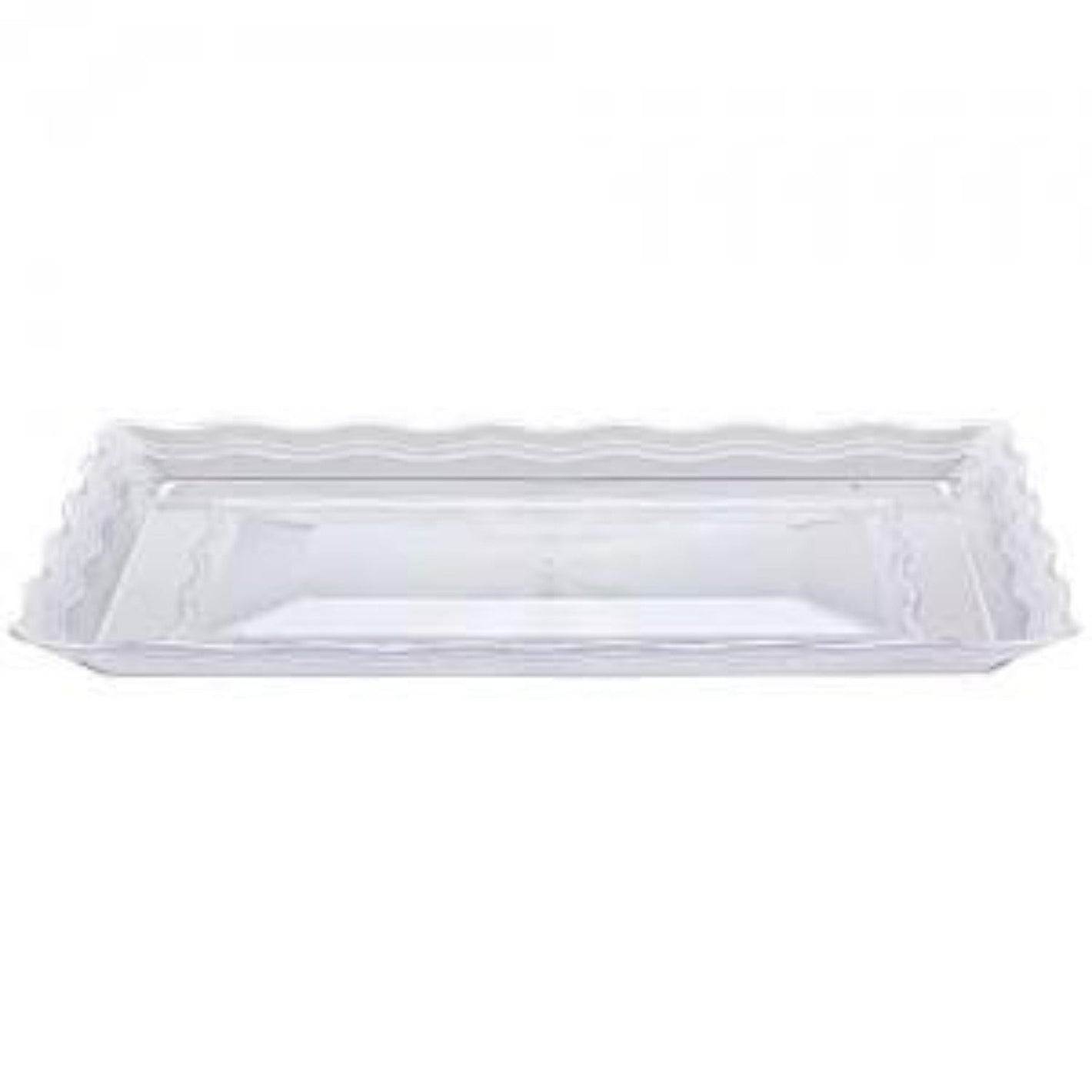 12" x 18" Clear Plastic Rectangular Serving Tray – Sleek, Durable, Disposable