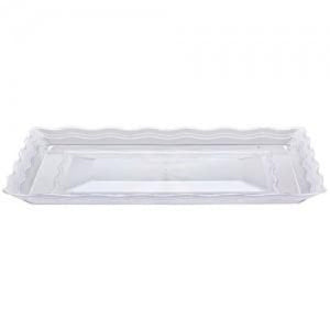 12" x 18" Clear Plastic Rectangular Serving Tray – Sleek, Durable, Disposable