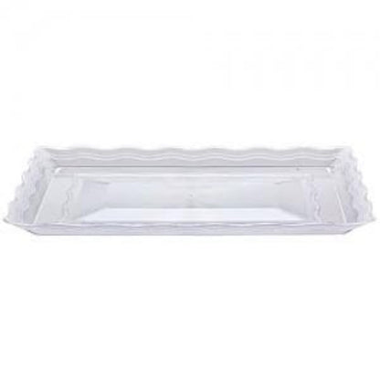 12" x 18" Clear Plastic Rectangular Serving Tray – Sleek, Durable, Disposable
