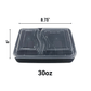 *WHOLESALE* 30oz Black Rectangular 2 Compartment Containers w/ lids | 150ct/Case