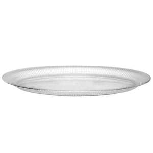 Clear Oval Heavy Weight Plastic Tray 14'' X 21''