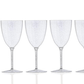 Silver Glitter Disposable Plastic Wine Glasses Goblet 7 oz