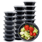 *WHOLESALE* 16oz Black Meal Prep/ Bento Box Container with Clear Lid |150ct/Case