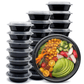 *WHOLESALE* 32oz Black Meal Prep/ Bento Box Container with Clear Lid | 150ct/Case