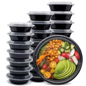 *WHOLESALE* 32oz Black Meal Prep/ Bento Box Container with Clear Lid | 150ct/Case
