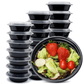 *WHOLESALE* 48oz Black Meal Prep/ Bento Box Container with Clear Lid | 150ct/Case