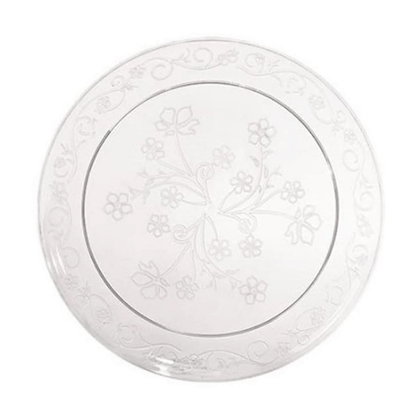 *JUMBO PACK* D'Vine Plastic Dinner Plate Heavyweight Clear 10"