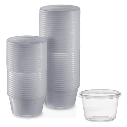 *BUY BULK* Lightweight Clear Plastic Round Deli Container with Lids 16oz