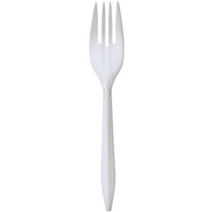 *BUY BULK* Plastic Cutlery Forks Medium Weight Disposable White