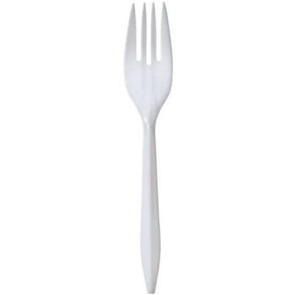 *BUY BULK* Plastic Cutlery Forks Medium Weight Disposable White