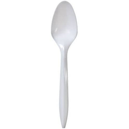 *BUY BULK* Plastic Cutlery Teaspoons Medium Weight Disposable White