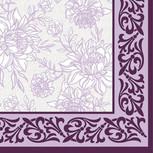 Purple Petal Pride Disposable Lunch Paper Napkins 20CT