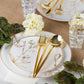 *BUY BULK* Antique Gold Floral s Disposable Plastic Dinner Tableware COMBO Set