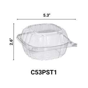 *WHOLESALE* DART Model # C53PST1| ClearSeal Hinged Lid Container | 500 ct/case