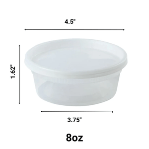*WHOLESALE* 8oz. Heavy Duty Deli Containers with Lids | 240ct/case
