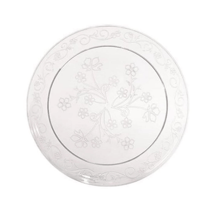 *JUMBO PACK* D'vine Plastic Dinner Plate Heavyweight Clear 9"