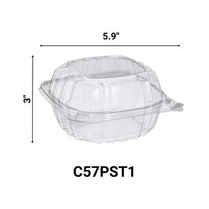 *WHOLESALE* DART Model # C57PST1| ClearSeal Hinged Lid Container | 500 ct/case