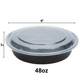*WHOLESALE* 48oz Black Meal Prep/ Bento Box Container with Clear Lid | 150ct/Case