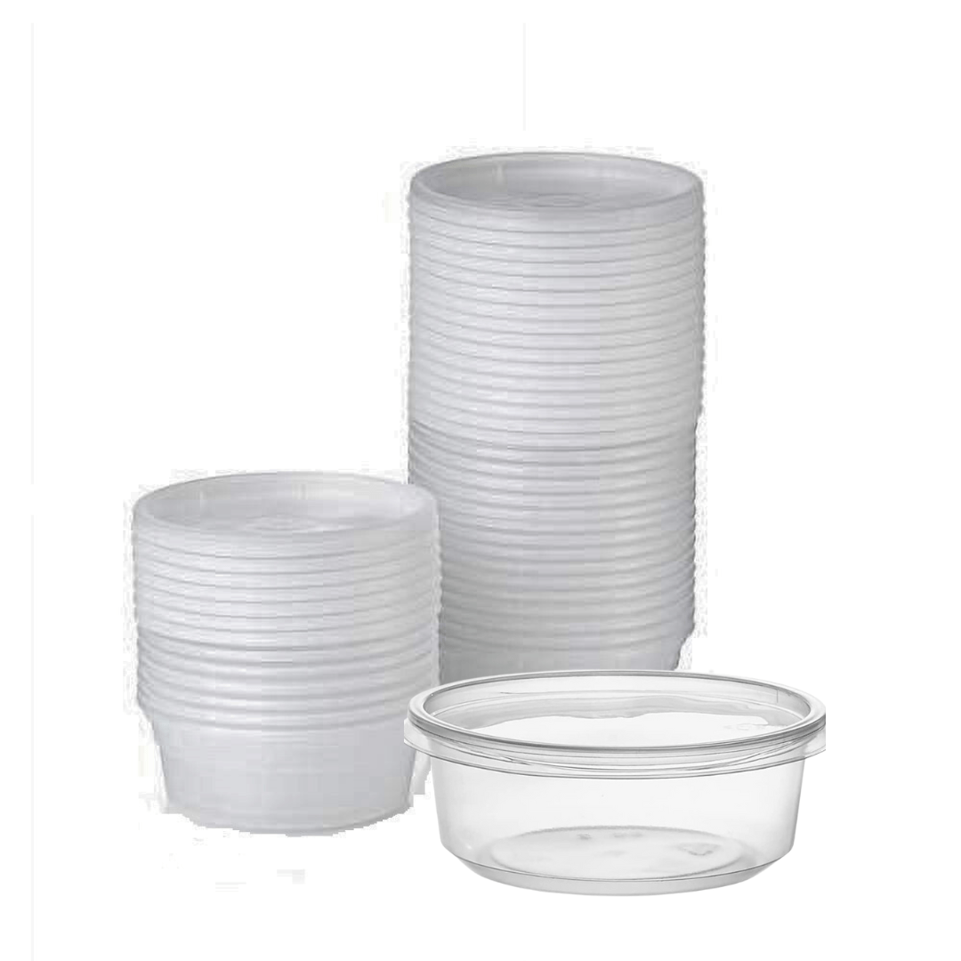 *BUY BULK* Lightweight Clear Plastic Round Deli Container with Lids 8oz