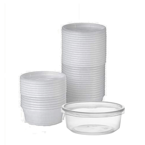 *BUY BULK* Lightweight Clear Plastic Round Deli Container with Lids 8oz