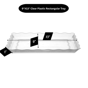 Wave 9" x 13" Rectangle Clear Plastic Tray