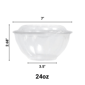*WHOLESALE* 24oz. Rose / Salad Bowls To-Go Containers with lids | 150 ct/case