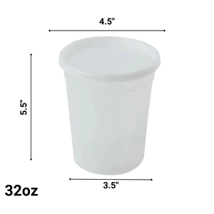 *BUY BULK* Heavy Duty Deli Food Storage Containers with Lids 32oz