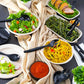 Plastic Serving Utensils,Heavy Duty Black Disposable, 3-Piece Each-in-One, Set 9-Piece