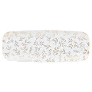 Organic Leave White Tray Rectangle 17.5″