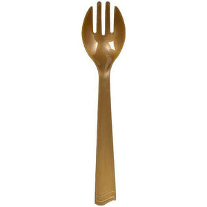 Gold Plastic Serving Fork 10"