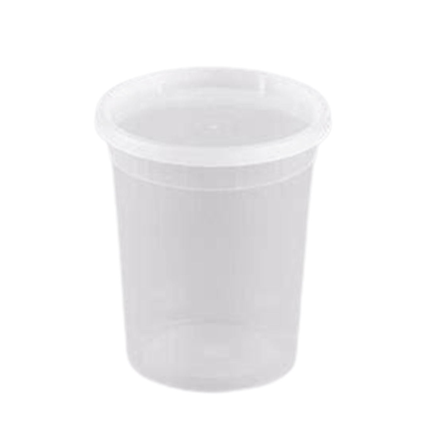 32oz Lightweight Clear Plastic Round Deli Container with Lids