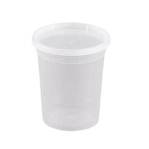 32oz Lightweight Clear Plastic Round Deli Container with Lids