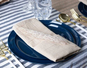 The Edge Collection 10" Dark Blue Round High-End Plastic Plates