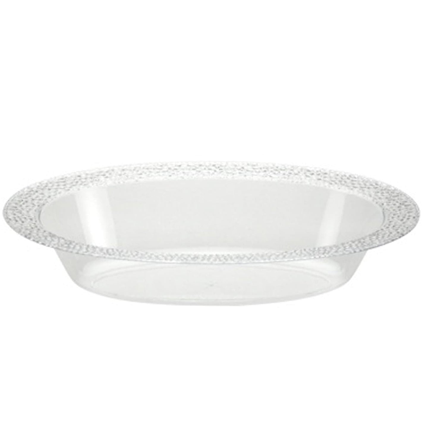 Pebbled Clear Plastic Oval Serving Bowl 48 oz