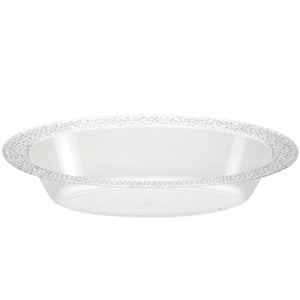 Pebbled Clear Plastic Oval Serving Bowl 48 oz