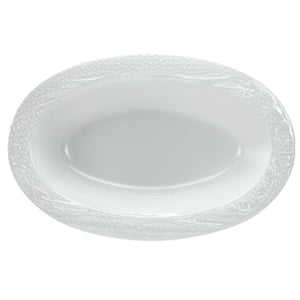 Pebbled Pearl Plastic Oval Serving Bowl 48 oz